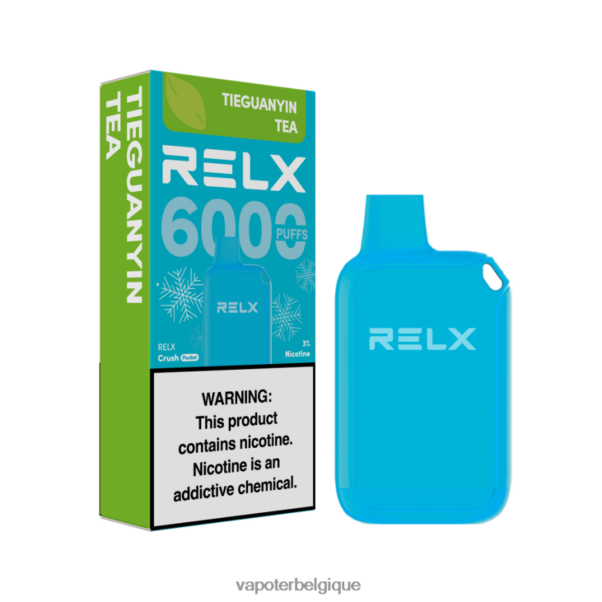 Grossiste Vape En Ligne H6B68X22 - thé tieguanyin RELX Crush Pocket 6000 glacé