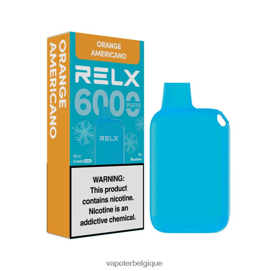 Grossiste Vape Jetable H6B68X15 - orange américaine RELX Crush Pocket 6000 glacé