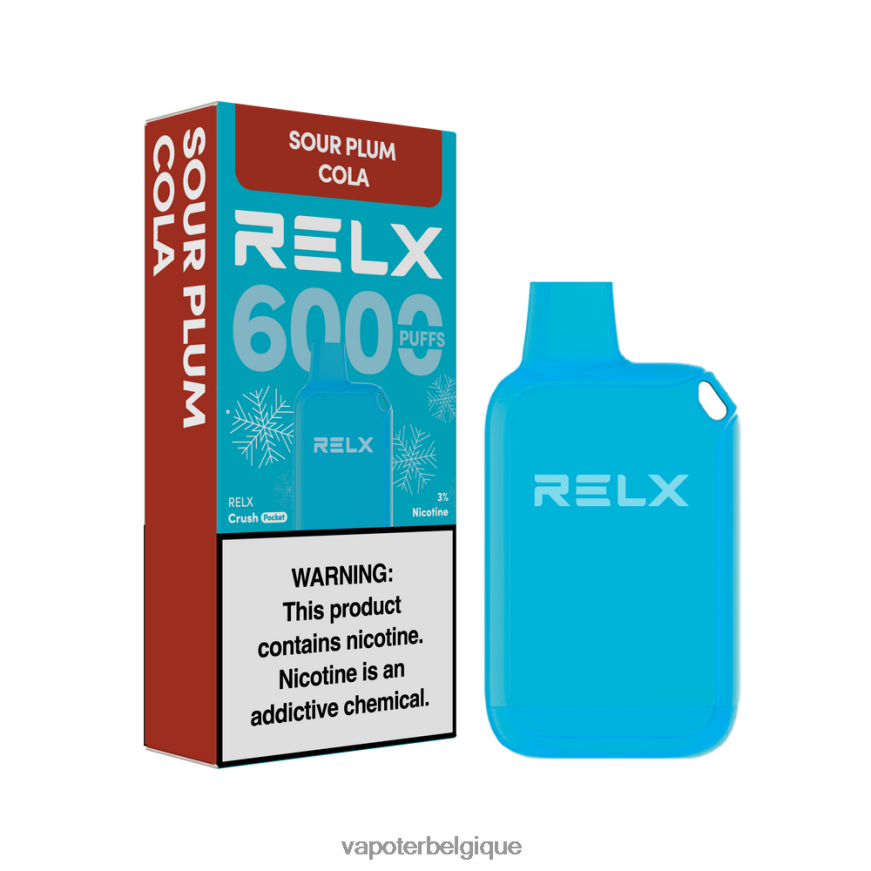Vape En Gros H6B68X19 - cola aux prunes aigre-douces RELX Crush Pocket 6000 glacé