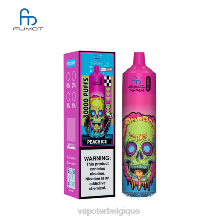 Grossiste Vape En Ligne 4P66020 glace à la pêche Fumot Tornado 30 000 musiques