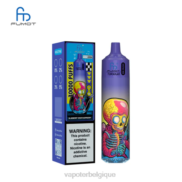 Grossiste Vape Jetable 4P6606 myrtille, framboise aigre Fumot Tornado 30 000 musiques