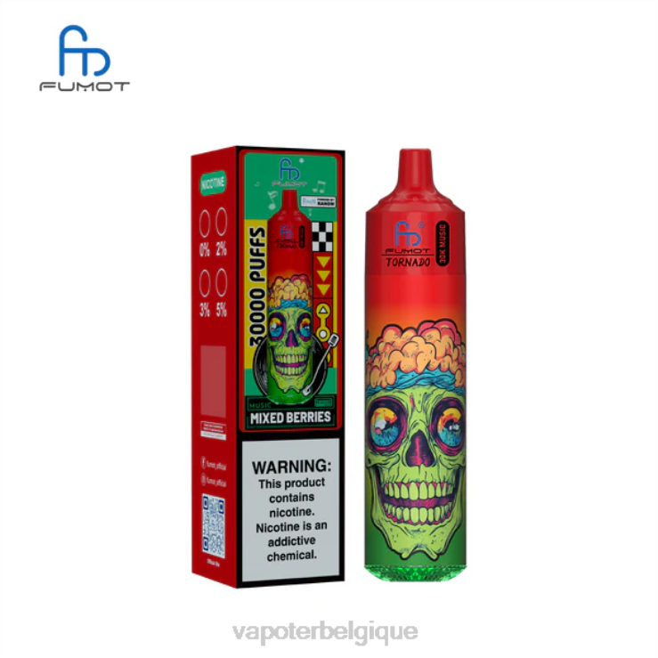 Vapoter Belgique 4P66018 baies mélangées Fumot Tornado 30 000 musiques