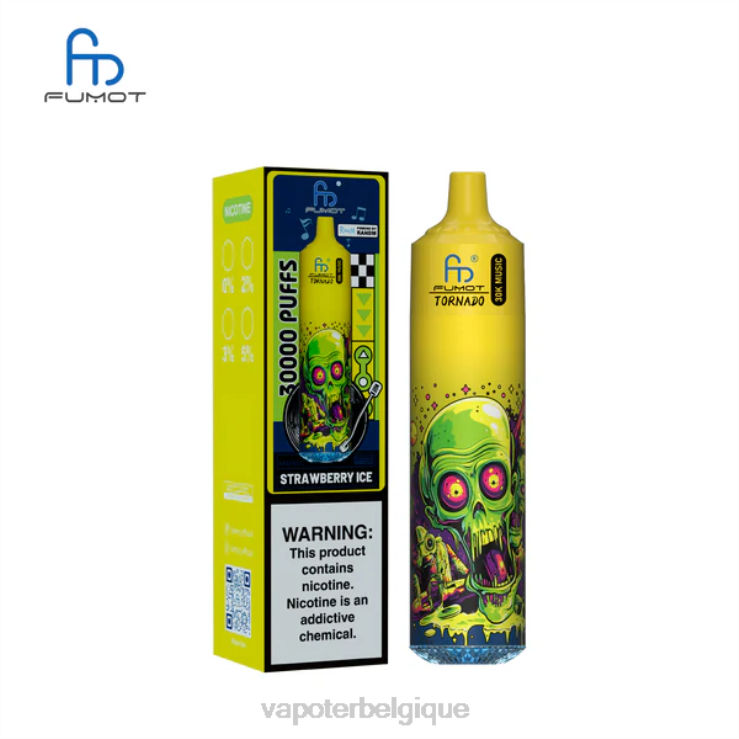 Vapoter Belgique 4P66026 glace à la fraise Fumot Tornado 30 000 musiques