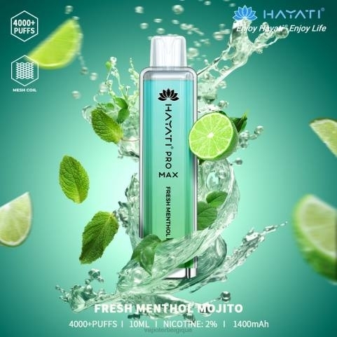 Cigarette Electronique Jetable J2D8187 | Hayati Pro Max mojito mentholé frais 4000