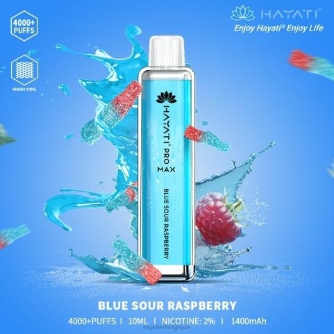 Cigarette Electronique Sans Nicotine J2D8150 | Hayati Pro Max framboise bleue aigre 4000