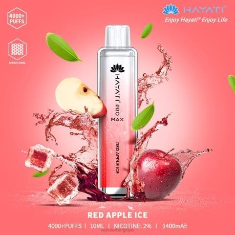 Cigarette Electronique Sans Nicotine J2D8170 | Hayati Pro Max glace à la pomme rouge 4000