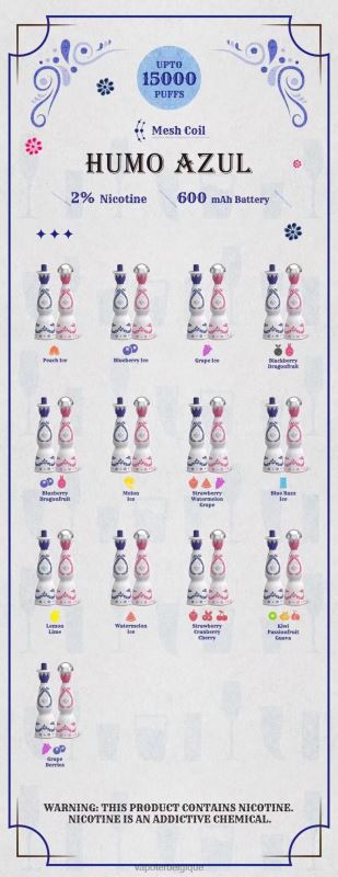 Vape Grossiste 22F6494 Humo Azul 15000 bouffées 2% jetable