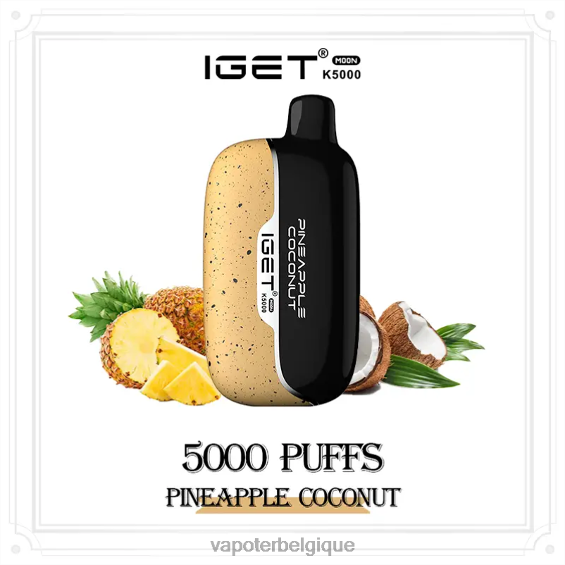 Cigarette Electronique Belgique VD08D16 ananas noix de coco IGET Moon k5000