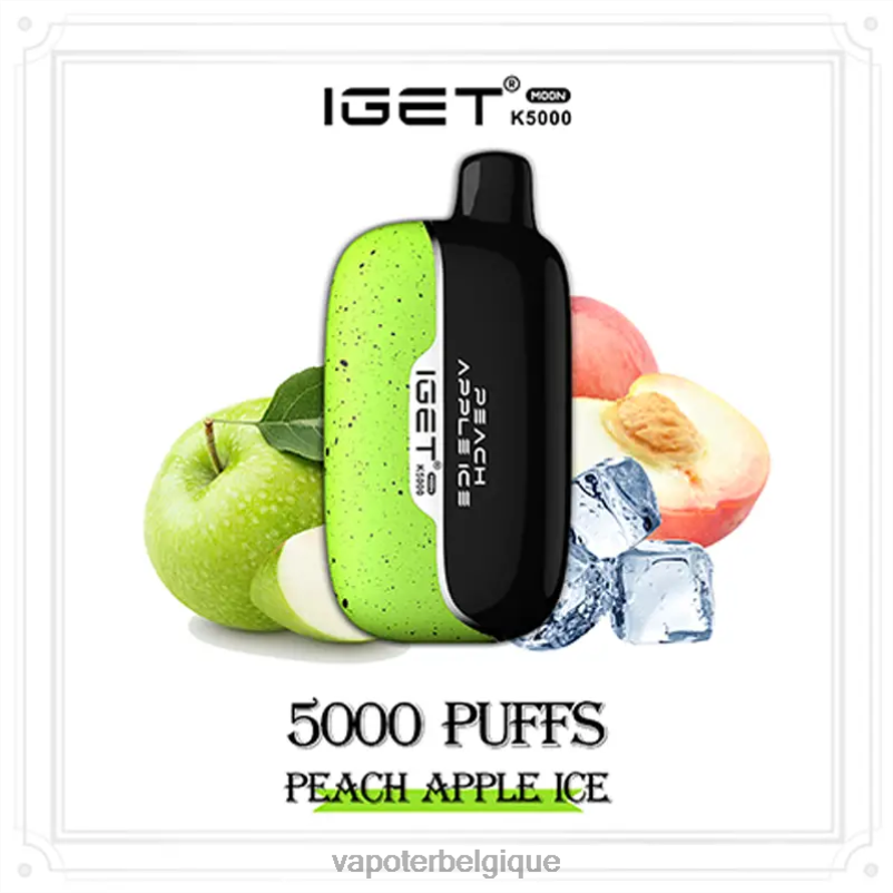 Cigarette Electronique Jetable VD08D7 glace aux pommes et aux pêches IGET Moon k5000