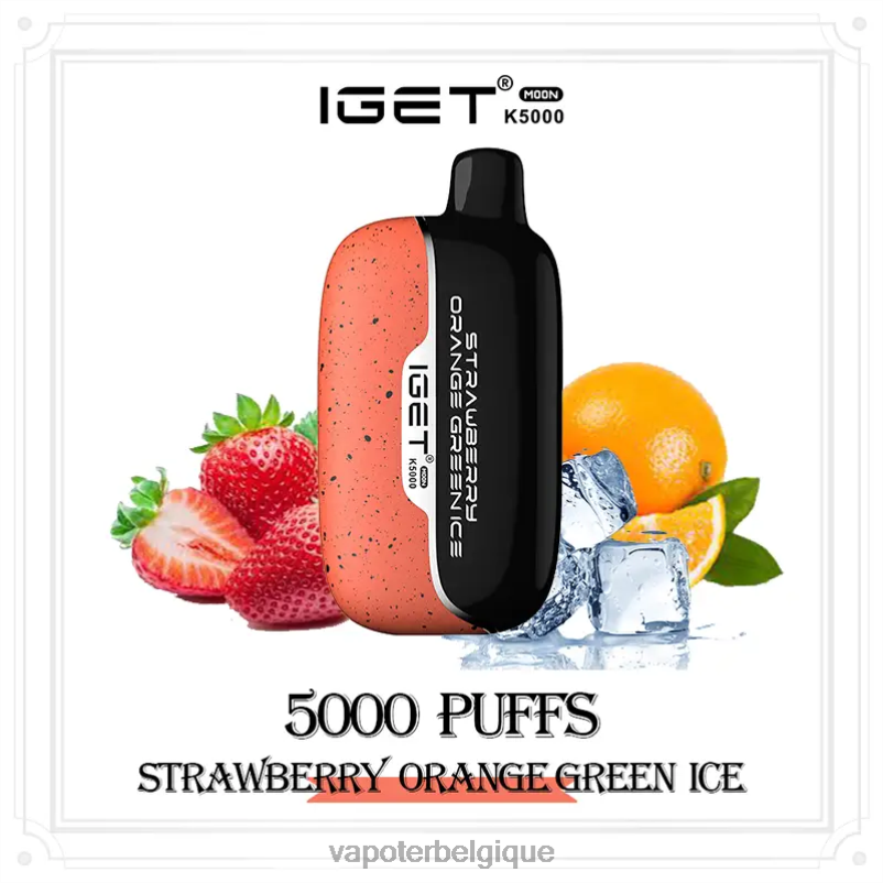Grossiste Vape En Ligne VD08D12 fraise orange vert glace IGET Moon k5000