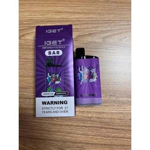 Cigarette Electronique Belgique J2D888 | IGET BAR glace aux raisins 3500 5% de nicotine