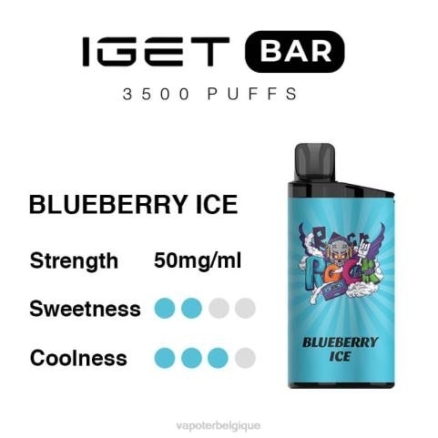 Cigarette Electronique Belgique J2D898 | IGET BAR glace aux myrtilles 3500 5% de nicotine