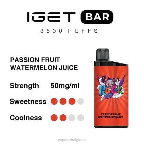 Cigarette Electronique Jetable J2D897 | IGET BAR jus de pastèque aux fruits de la passion 3500 5% de nicotine