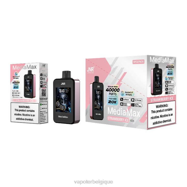 Grossiste Vape En Ligne P62217 - JNR MediaMax 40 000 bouffées glace à la fraise