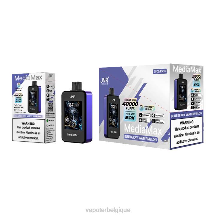 Grossiste Vape Jetable P62212 - JNR MediaMax 40 000 bouffées pastèque aux bleuets