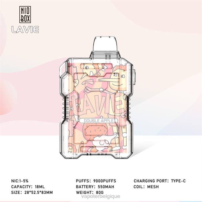 LAVIE NIO BOX 9000 bouffées 6J6R195 | Grossiste Vape Jetable double pomme