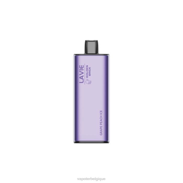 LAVIE GOLDEN BRICK 10000 bouffées 6J6R60 | Grossiste Vape Jetable glace aux raisins et aux pêches