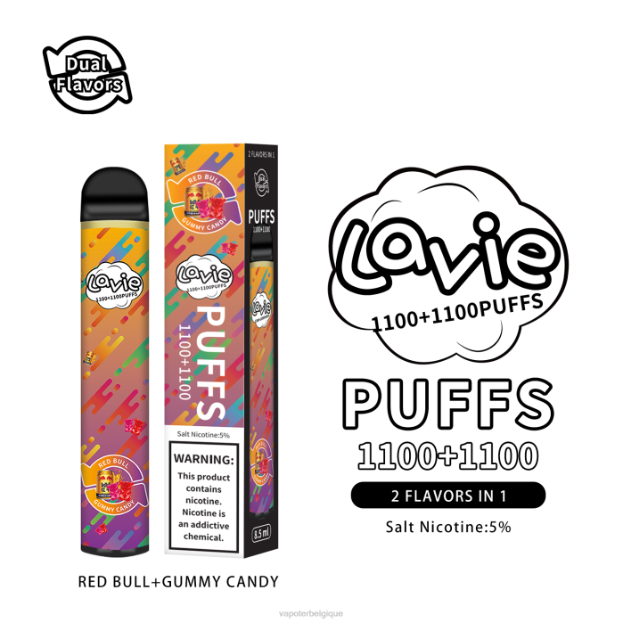 LAVIE BAR Switch 2200 bouffées 6J6R299 | Vapoter Belgique Red Bull/bonbons gommeux