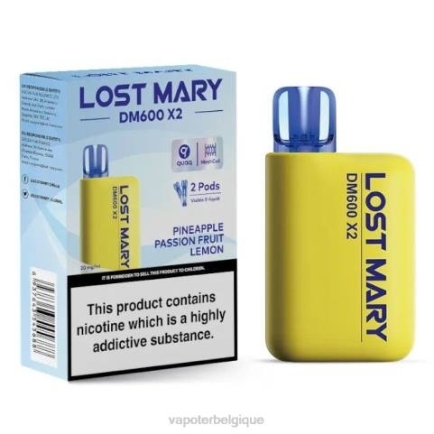 Cigarette Electronique Belgique J2D8478 | LOST MARY DM600 X2 ananas fruit de la passion citron