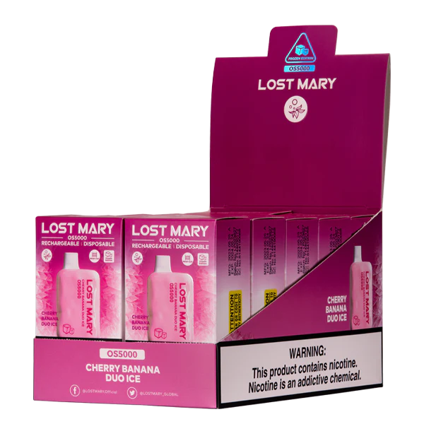 Cigarette Electronique Belgique J2D8108 | LOST MARY OS5000 glace duo banane cerise