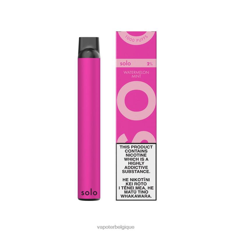 Vapoter Belgique 26RVJ2 - Solo vape jetable menthe pastèque