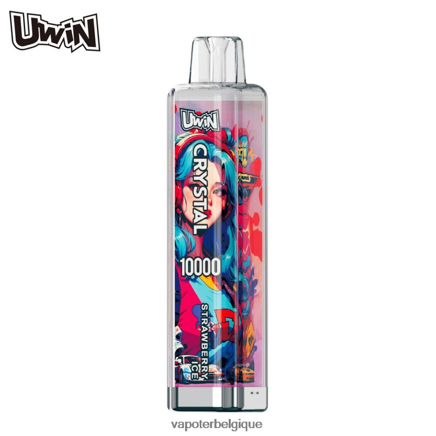 Cigarette Electronique Bruxelles glace à la fraise - UWIN CRYSTAL 10000 vapes jetables TBT8L49