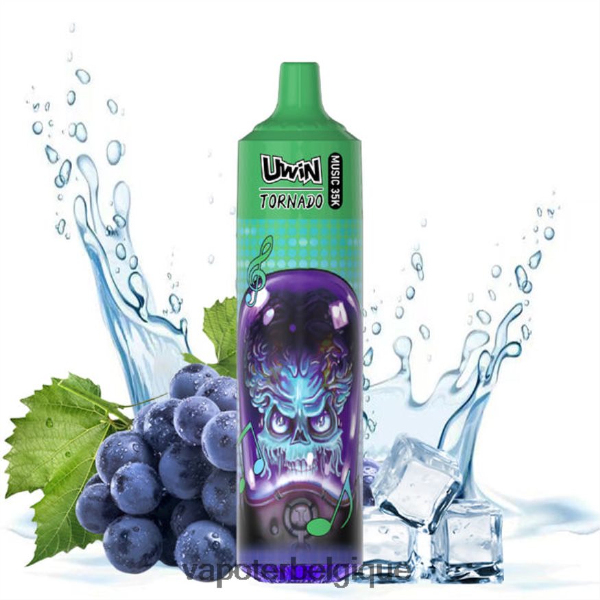 Cigarette Electronique Belgique glace aux raisins - UWIN CRYSTAL vape jetable 35k TBT8L417