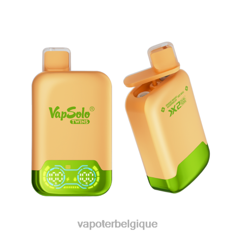 Cigarette Electronique Grossiste 22F64124 Vapsolo TWINS vape jetable pastèque mangue orange & taureau rouge