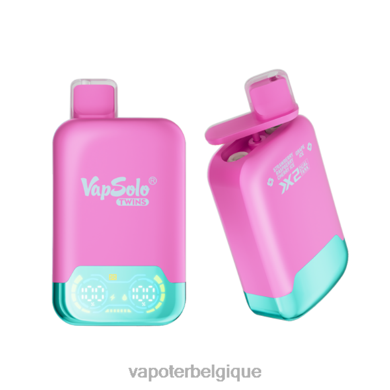 Vape En Gros 22F64127 Vapsolo TWINS vape jetable glace fraise framboise cerise & glace raisin