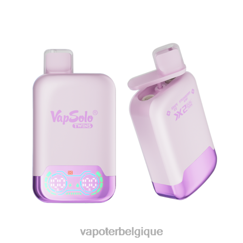 Vape Grossiste 22F64122 Vapsolo TWINS vape jetable glace aux raisins & fraise kiwi
