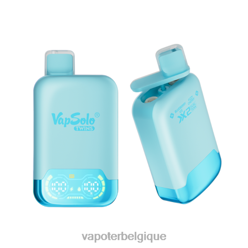 Vapoter Belgique 22F64121 Vapsolo TWINS vape jetable glace aux myrtilles et cerise pétillante