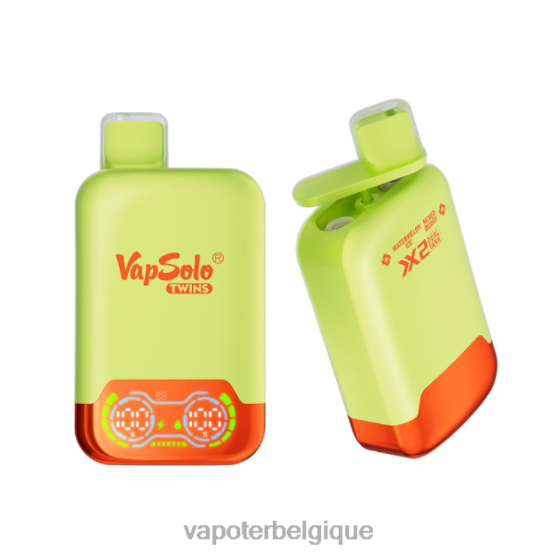 Vapoter Belgique 22F64128 Vapsolo TWINS vape jetable glace à la pastèque et mélange de baies