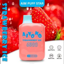Aivono AIM PUFF STAR 6500 glace à la fraise - VBRB288 Cigarette Electronique Bruxelles