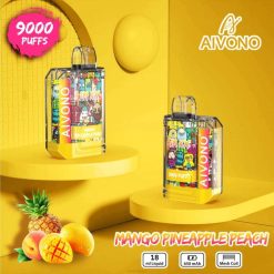 Aivono AIM XXL Autocollant bouche 9000 transparent mangue ananas pêche - VBRB49 Grossiste Vape En Ligne