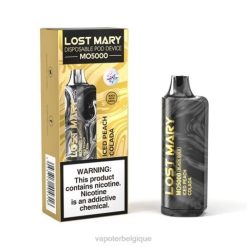 Cigarette Electronique Grossiste J2D8345 | LOST MARY MO5000 Colada glacée aux pêches or noir 10ml