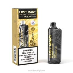 Cigarette Electronique Jetable J2D8347 | LOST MARY MO5000 glace à la fraise blanche or noir 10ml
