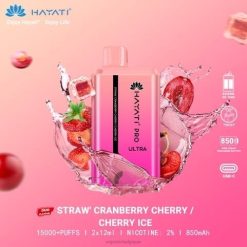Cigarette Electronique Sans Nicotine J2D8230 | Hayati Pro Ultra glace fraise-canneberge cerise-cerise