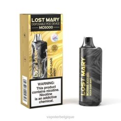 Grossiste Vape Jetable J2D8346 | LOST MARY MO5000 menthe gami aigre or noir 10ml