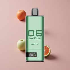 Lavie Cube 20000 Puffs Menthe Glacée Vape Jetable avec 28ML de Liquide et Port de Chargement Type C