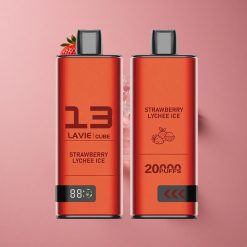 Lavie Cube 20000 Puffs Vape Jetable Fraise Litchi Glace avec 28ML de Liquide et Port de Chargement Type C