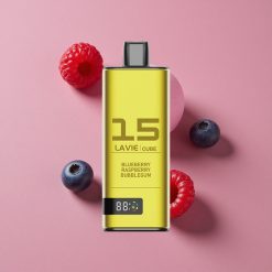 Lavie Cube 20000 Puffs Vape Jetable Myrtille Framboise Bubblegum avec 28ML de liquide et batterie 600mAh