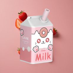 LAVIE Milk 7000 Puffs Fraise Donut - Capacité de liquide : 16ML, Port de charge : Type C Rechargeable