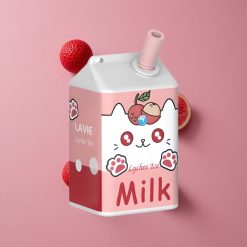 LAVIE Milk 7000 Puffs Vape Jetable Litchi Glacé avec Capacité de E-liquide: 16ML et Port de Chargement: Type C Rechargeable