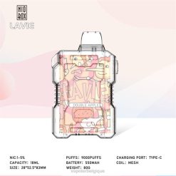 LAVIE NIO BOX 9000 bouffées 6J6R195 | Grossiste Vape Jetable double pomme