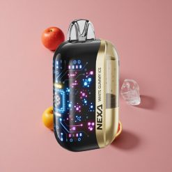 NEXA Ultra 50000 Puffs Vape Jetable Gummy Blanc Glacé avec 20ml Capacité Préremplie et Écran Courbe 3D