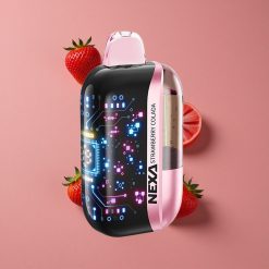 NEXA Ultra 50K Vape Jetable Fraise Colada 20ml Capacité Préremplie Écran Courbe 3D