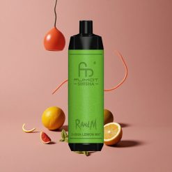 RandM Fumot Shisha 10000 Puffs Citron Menthe Vape Jetable avec Indicateur LED et Batterie 850 mAh