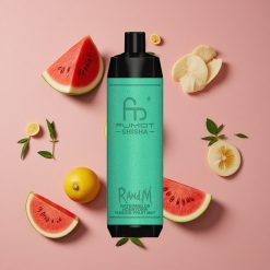 RandM Fumot Shisha 10000 Puffs E-liquide Prérempli Pastèque Melon Fruit de la Passion Menthe LED Indicateur Type-C Port