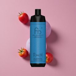 RandM Fumot Shisha 10000 Puffs Vape Jetable Bubblegum Myrtille avec 18ml E-Liquide Prérempli et Batterie 850 mAh