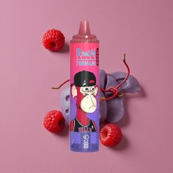 RandM Fumot Tornado 15000 Puffs Vape Jetable Bleu-Framboise avec Écran LCD et Recharge USB Type-C